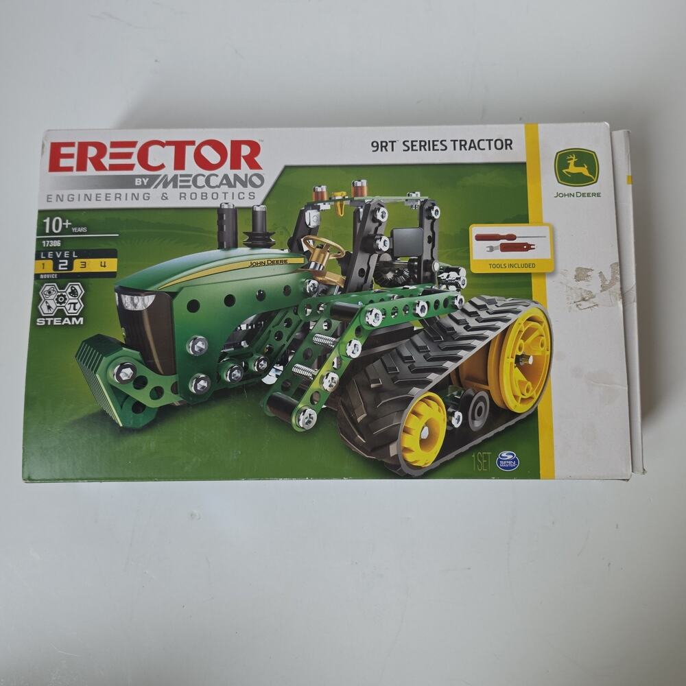 John Deere Erector Meccano 9RT Series Tractor Steam Engineer Robot Open Box